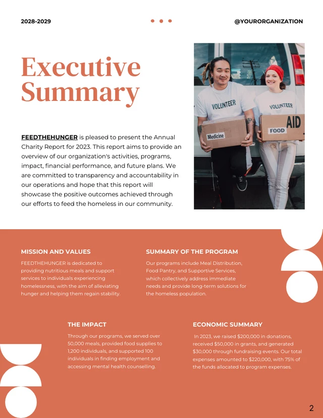 Orange and White Charity Annual Report - Page 2