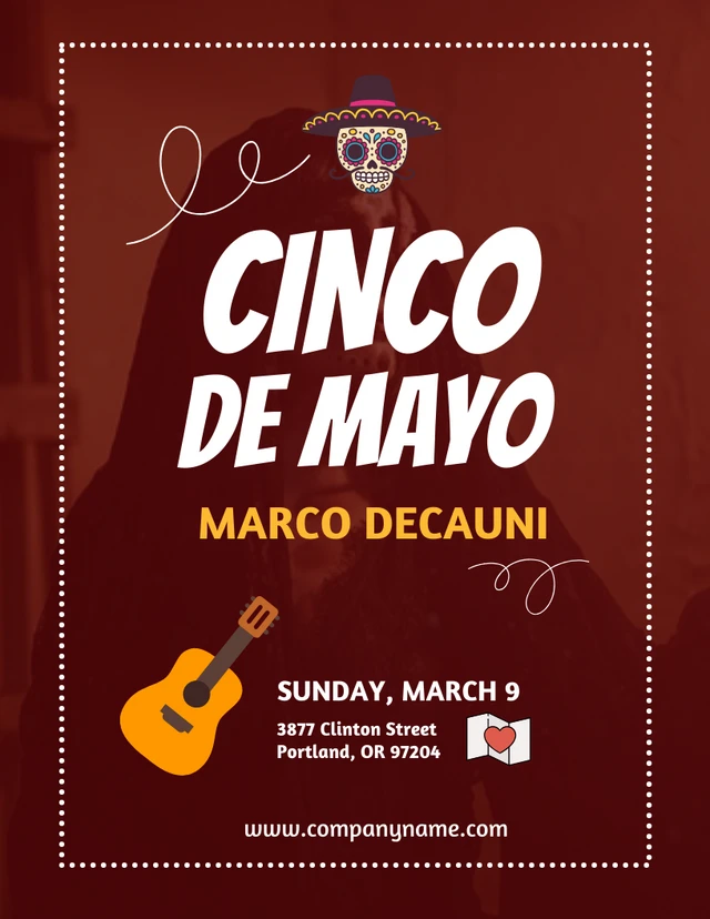 Chocolate poster Cinco De Mayo music concert Template
