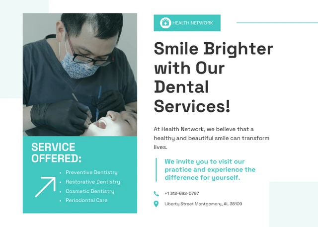 Green and White Dental Direct Mail Postcard - Page 1