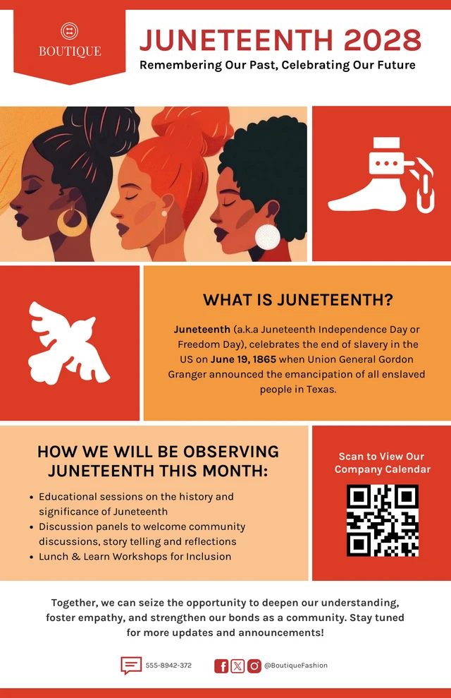 Observing Juneteenth at Work Federal Holiday Poster Template