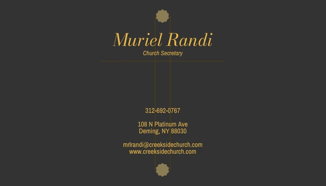 Dark Elegant Business Church Card - Page 2