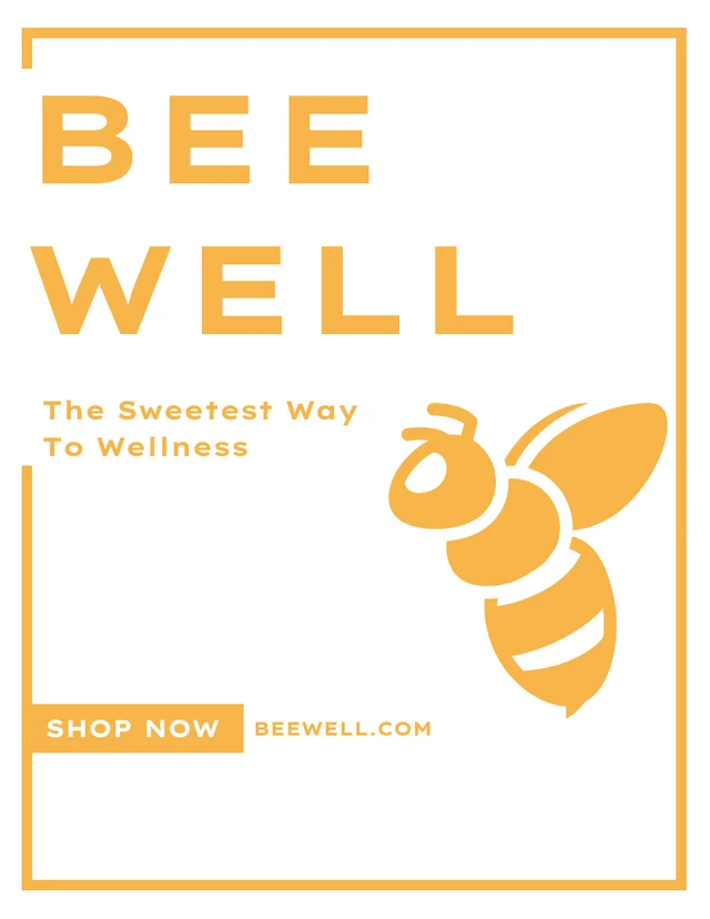 Orange Poster Honey Bee Product Template
