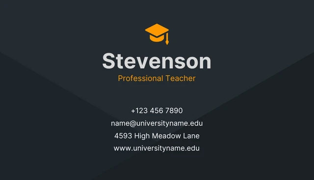 Dark Grey Minimalist Teacher Business Card - Page 2