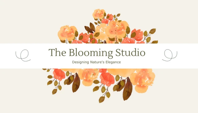 Brown Easy Floral Business Card - Page 1