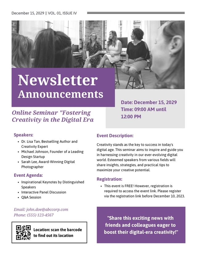 Event Announcement Newsletter Template