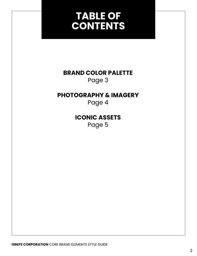 Core Brand  Style Guide - Page 2