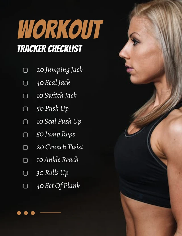 Black Simple Workout Tracker Schedule Template