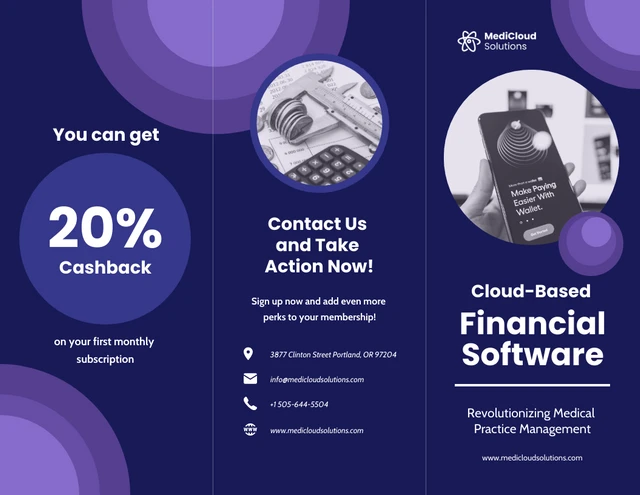 Cloud-Based Financial Software Z-Fold Brochure - Page 1