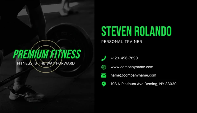 Dark And Green Professional Fitness Business Card - Page 2