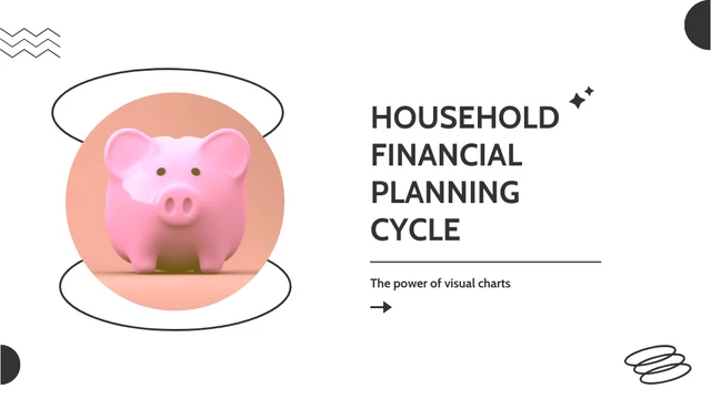 black grey household financial visual charts presentation - Page 1