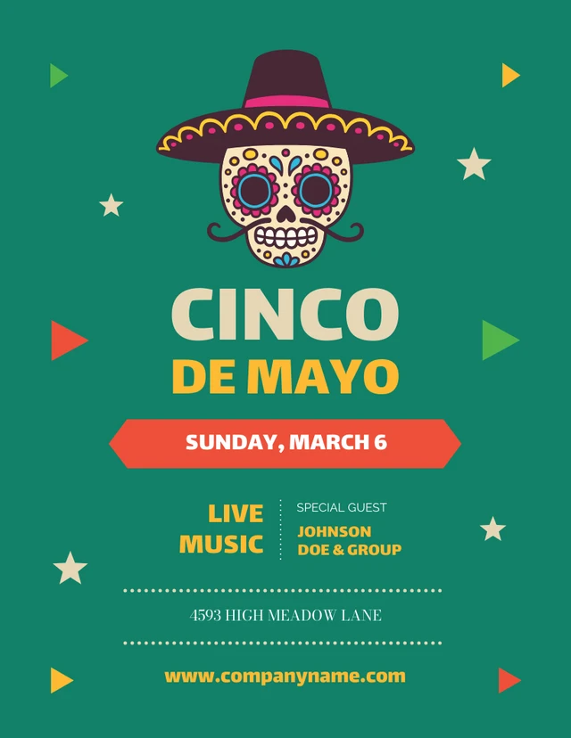 Bright Colours Cinco De Mayo Festival Event Poster Template
