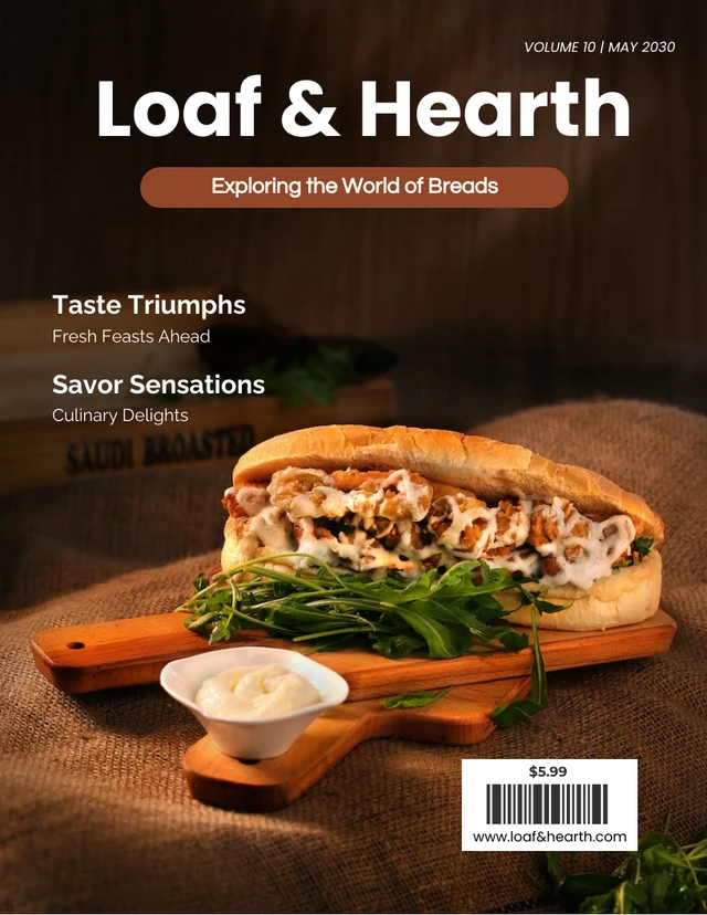 Simple Pink Food Magazine Cover Template