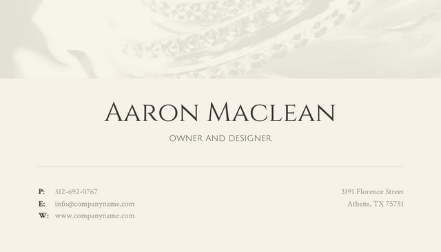 Luxury Cream Jewelry Business Card - Page 2