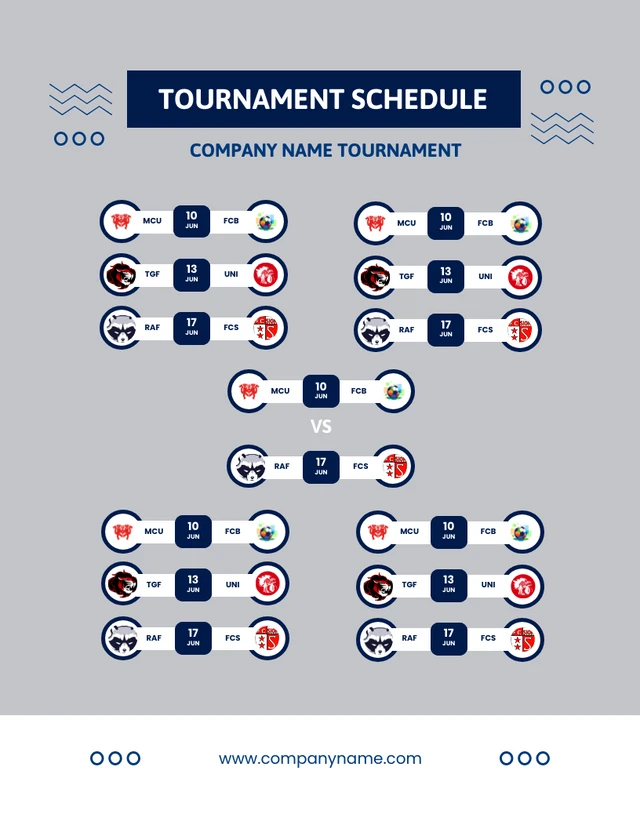 Light Grey Minimalist Soccer Tournament Schedule Template