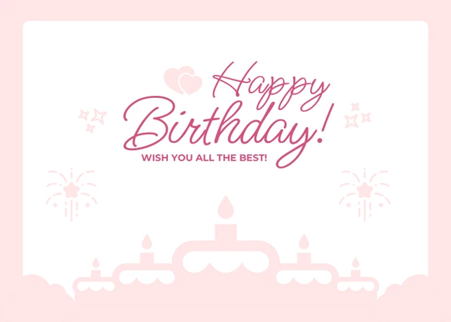 Pink And White Playful Cheerful Happy Birthday Postcard - Page 1