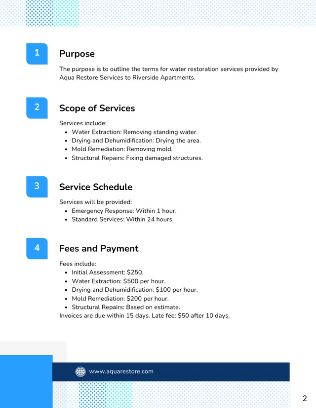 Water Restoration Contract Template - Page 2