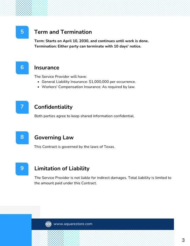 Water Restoration Contract Template - Page 3