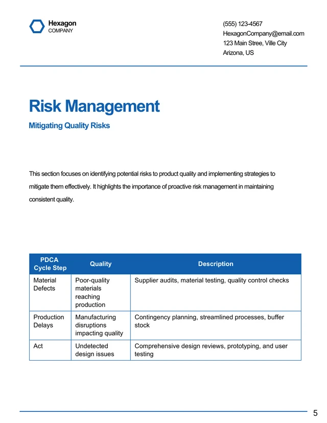 Simple Blue and White QA Plans - Page 5