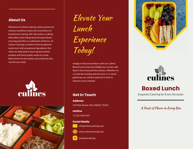 Boxed Lunch Catering Brochure - Page 1