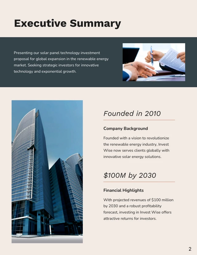 Business Investment Proposal - Page 2