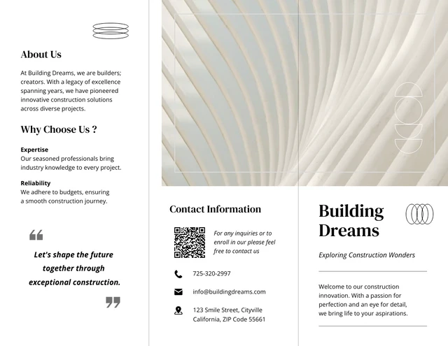 Pastel White Simple Minimalist Construction Brochure - Page 1