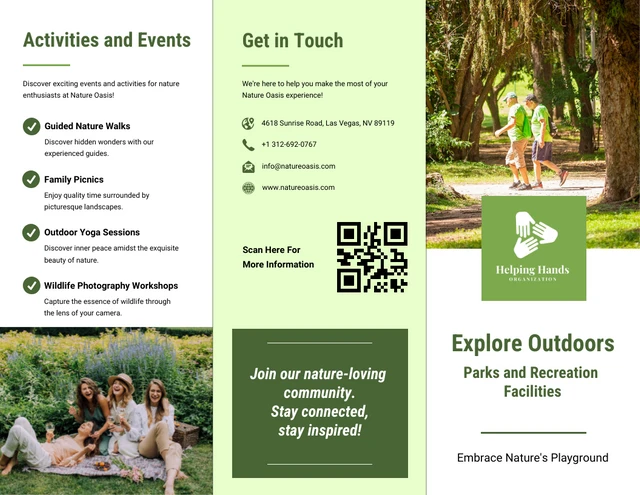 Parks and Recreation Facilities Brochure - Page 1