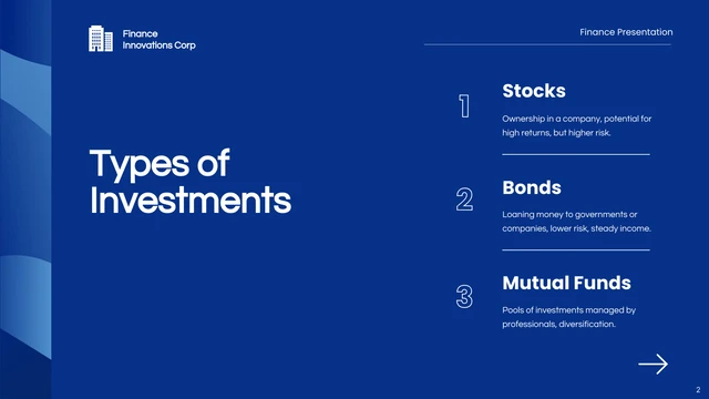 Blue Circle Minimalist Finance Presentation - Page 2