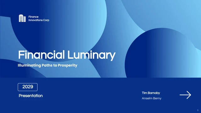 Blue Circle Minimalist Finance Presentation - Page 1