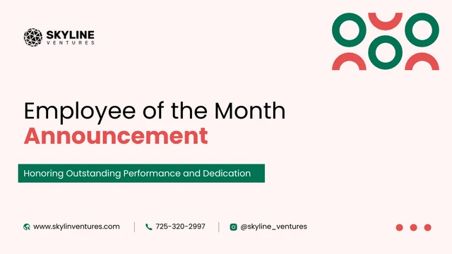 Employee of the Month Announcement Company Presentation - Page 1