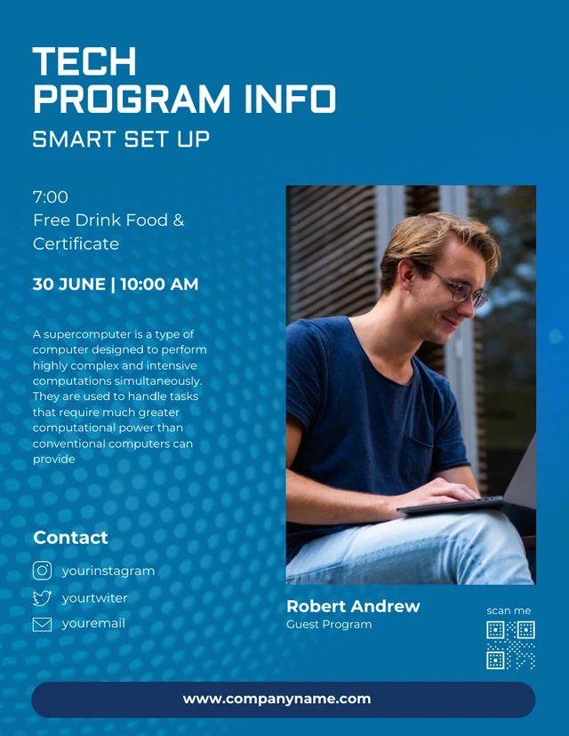 Blue Modern Technology Program Conference Poster Template