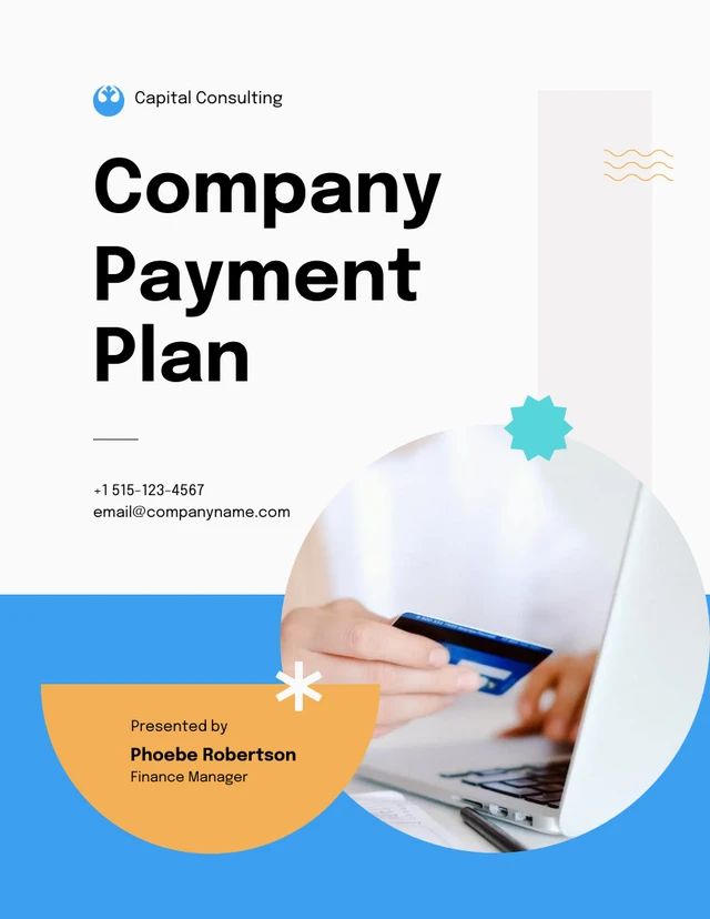 Soft Blue And Orange Company Payment Plan - Page 1