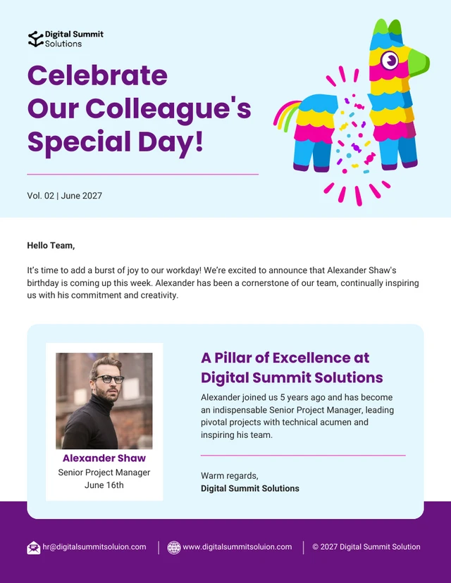 Special Birthday Celebration Email Newsletter Template