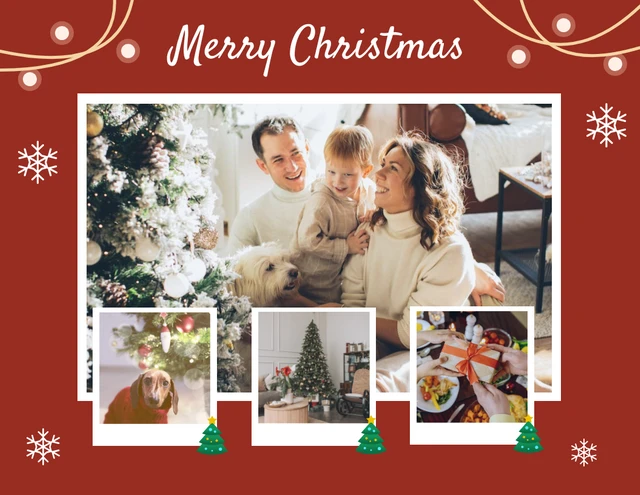 Red Lamp Light Christmas Collage Template