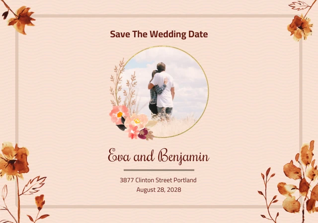 Bohemian Pastel Save The Date Template
