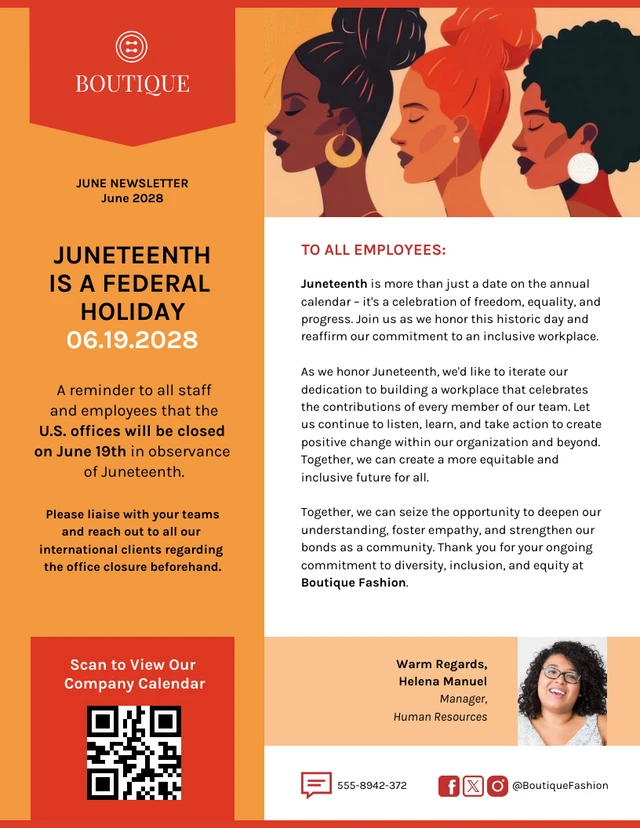 Observing Juneteenth at Work Email Newsletter Template