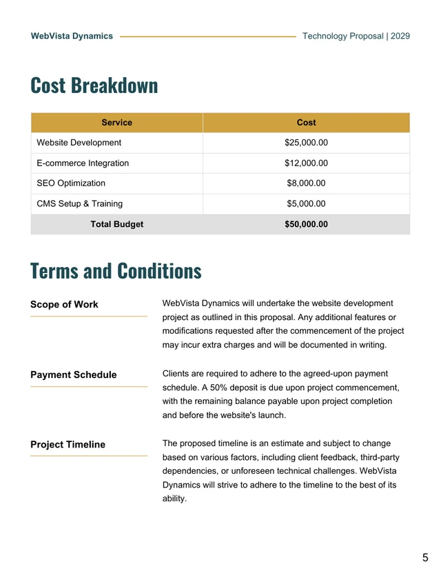 Website Development Proposals - Page 5