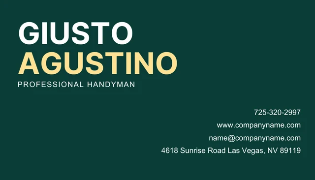 Dark Green Simple Photo Handyman Service Business Card - Page 2