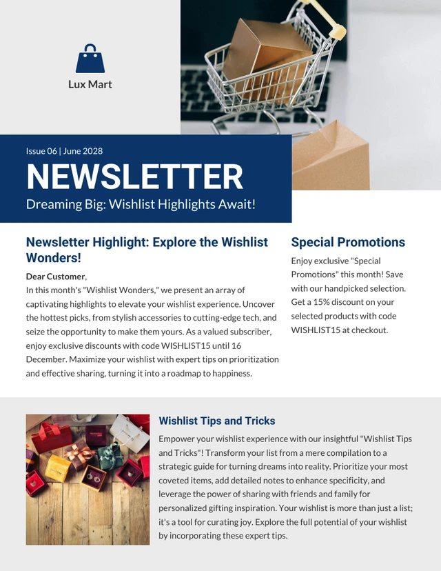 Wishlist Reminders Newsletter Template