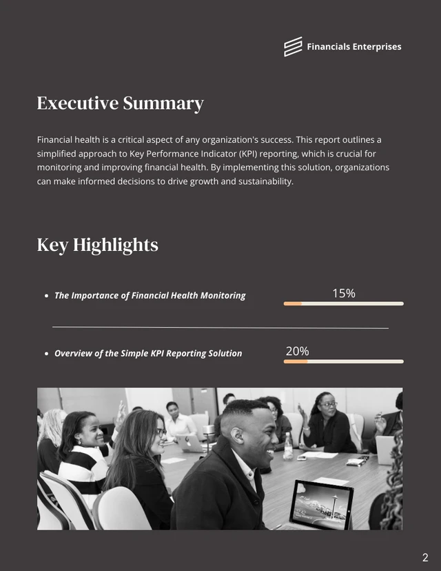 Simple Easy Brown And Black KPI Reports - Page 2