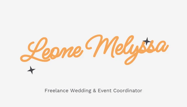 Light Grey And Orange Simple Aesthetic Wedding And Event Planner Business Card - Page 1