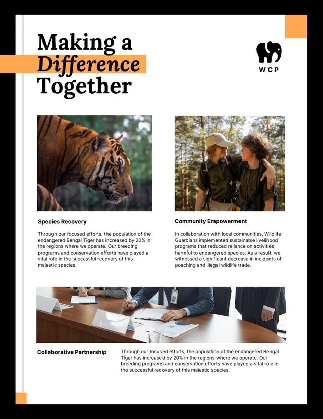 Black, White and Orange Animal Organization Annual Charity Report - Page 4