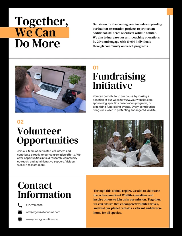 Black, White and Orange Animal Organization Annual Charity Report - Page 5