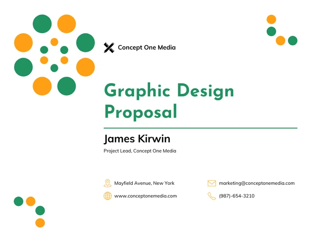 Green and Organge Marketing Proposal Template - Page 1