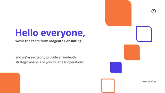 Orange And Blue Minimalist Simple Consultin Presentation - Page 1