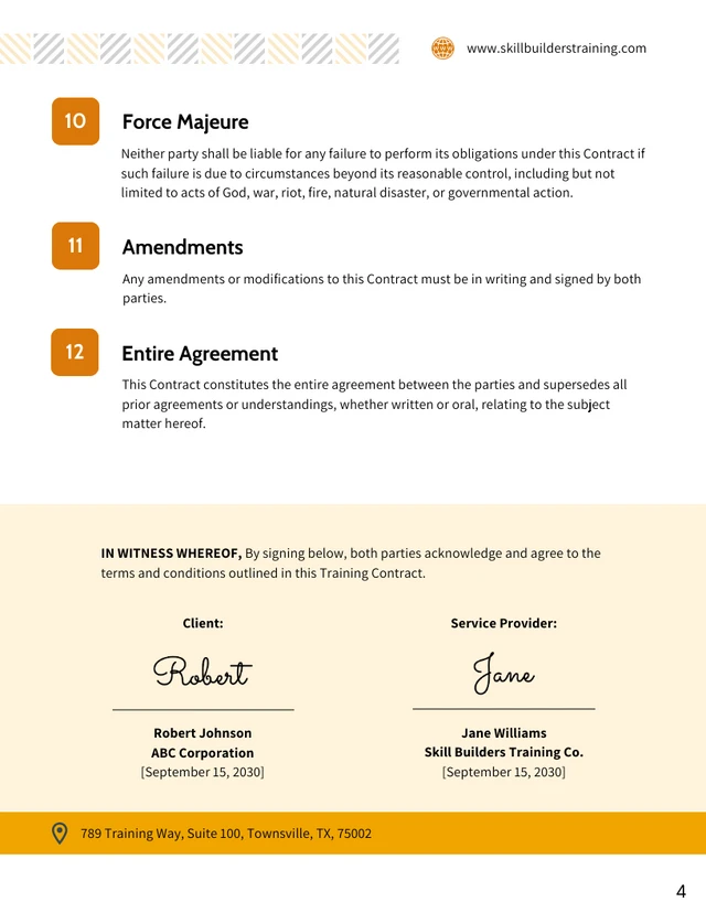 Training Contract Template - Page 4