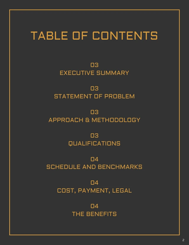 Business Proposal Outline - Page 2