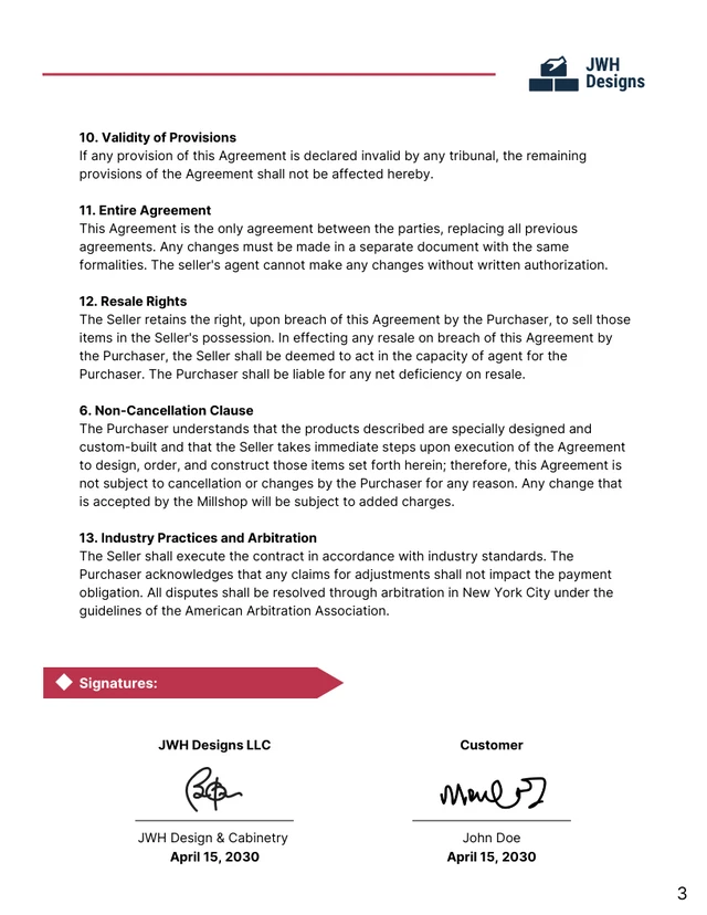 Cabinet Installation Contract Template - Page 3