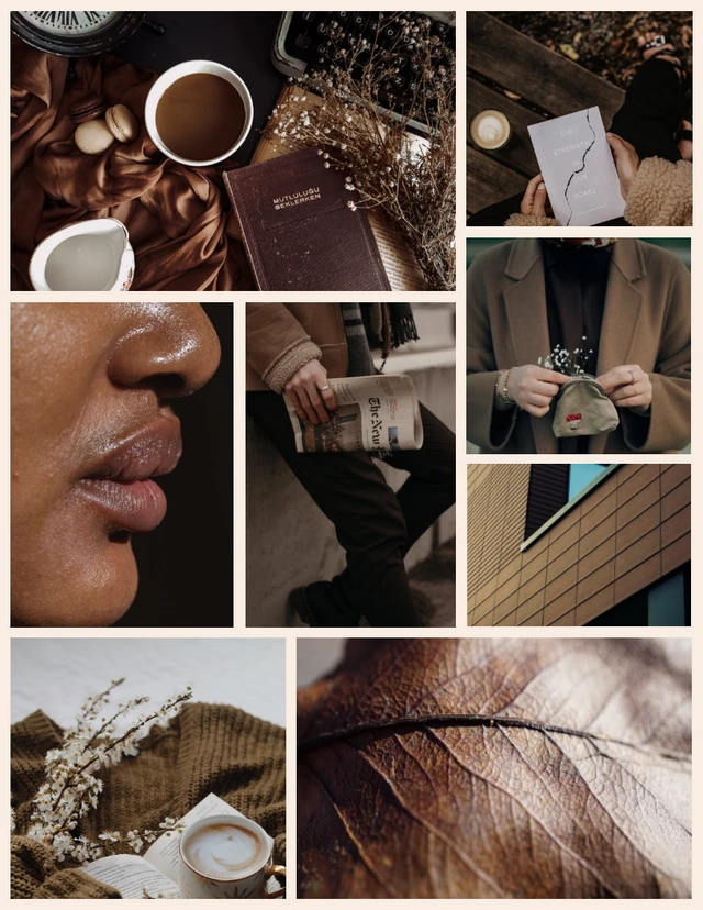 Brown Modern Aesthetic Collages Template