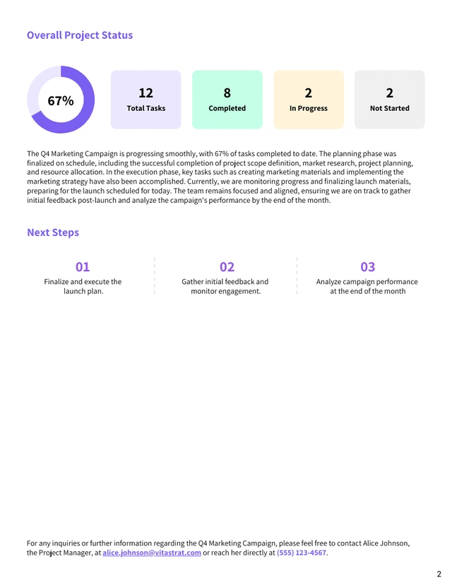 Milestone Report Template - Page 2