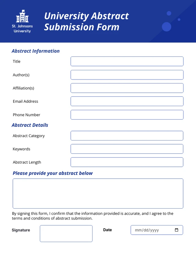 Dark Blue University Abstract Forms Template